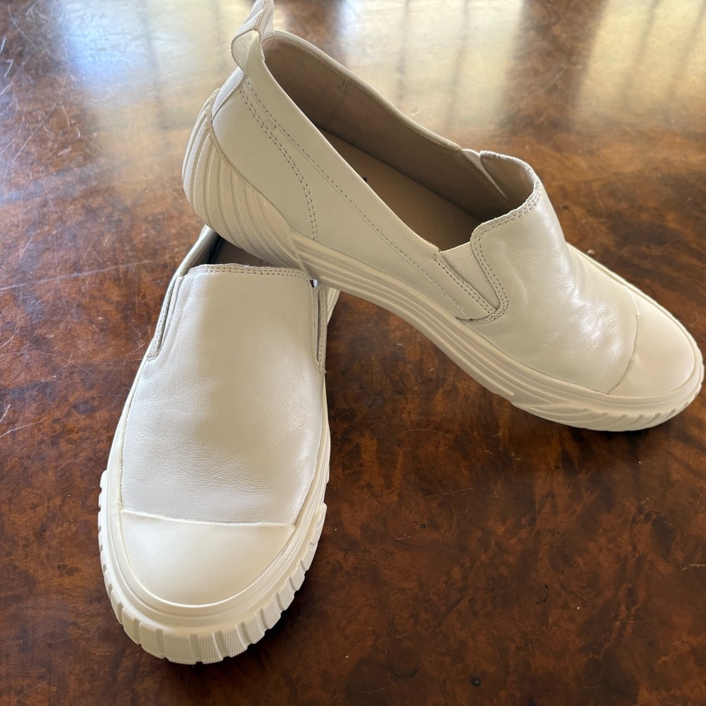 White Minimalist Slip-On Sneakers